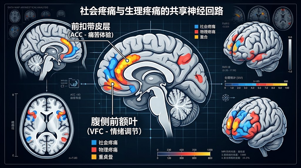 社会疼痛与生理疼痛的共享神经回路